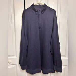 Hart Schaffner Marx Sweater Mens‎ 3XT Blue Herringbone Quarter Zip Pullover